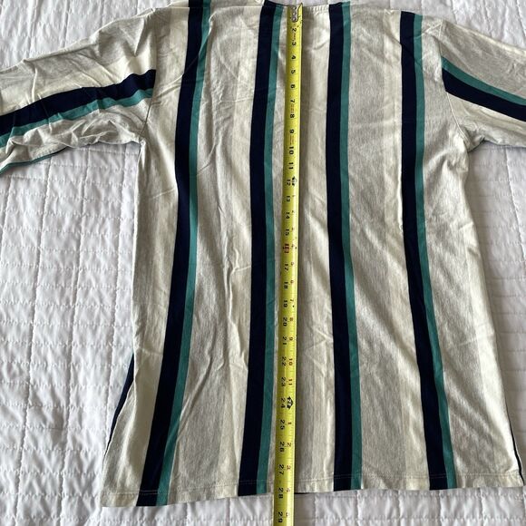 Rustic Souls NYC Vertical Stripe Long Sleeve Tshirt Cuff Mens Slim Size L - Picture 10 of 10